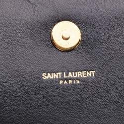 Pre Owned Saint Laurent Black Suede Kate Tassel Clutch