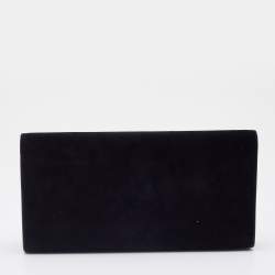 Pre Owned Saint Laurent Black Suede Kate Tassel Clutch