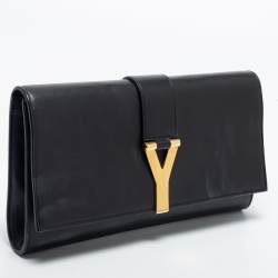 مملوكة مسبقًا Saint Laurent  Black Leather Ligne Y Clutch