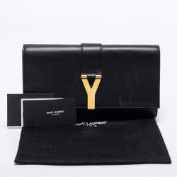 مملوكة مسبقًا Saint Laurent  Black Leather Ligne Y Clutch