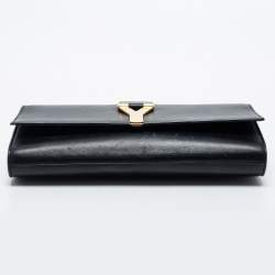 مملوكة مسبقًا Saint Laurent  Black Leather Ligne Y Clutch