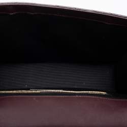 Pre Owned Saint Laurent Burgundy Matelassé Leather Large Monogram Envelope Shoulder Bag