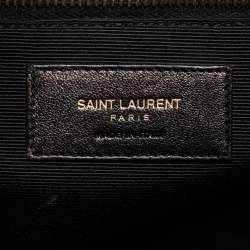 Pre Owned Saint Laurent Burgundy Matelassé Leather Large Monogram Envelope Shoulder Bag