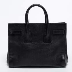 Pre Owned Saint Laurent Black Leather Small Classic Sac De Jour Tote