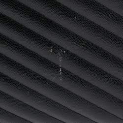 مملوكة مسبقًا Saint Laurent Black Matelasse Leather Large Monogram Envelope Shoulder Bag