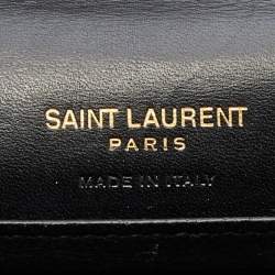 Pre Owned Saint Laurent Black Velvet and Leather Kate Belt Bag