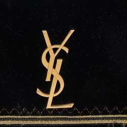 Pre Owned Saint Laurent Black Velvet and Leather Kate Belt Bag