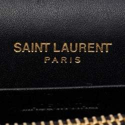 مملوكة مسبقًا Saint Laurent Black Leather Kate Wallet on Chain