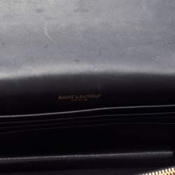 مملوكة مسبقًا Saint Laurent Black Leather Kate Wallet on Chain