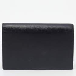 مملوكة مسبقًا Saint Laurent Black Leather Kate Wallet on Chain