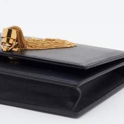 مملوكة مسبقًا Saint Laurent Black Leather Kate Wallet on Chain