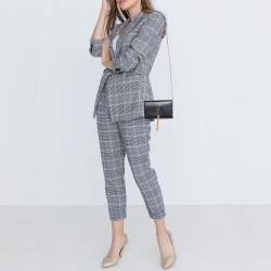 مملوكة مسبقًا Saint Laurent Black Leather Kate Wallet on Chain