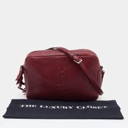 Saint Laurent Red Leather Small Monogram Lou Camera Bag