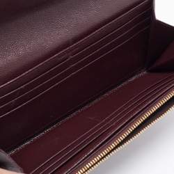 Pre Owned Saint Laurent Burgundy Matelassé Leather Monogram Flap Continental Wallet