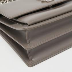 Pre Owned Saint Laurent Grey Leather Medium Sunset Shoulder Bag