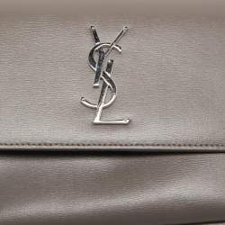 Pre Owned Saint Laurent Grey Leather Medium Sunset Shoulder Bag