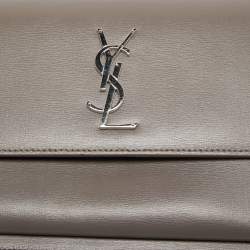 Pre Owned Saint Laurent Grey Leather Medium Sunset Shoulder Bag