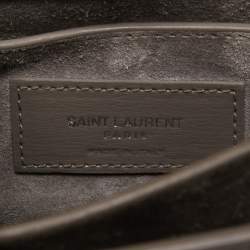 Pre Owned Saint Laurent Grey Leather Medium Sunset Shoulder Bag
