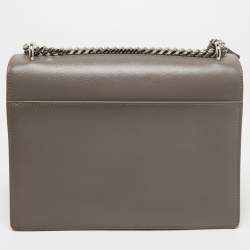 Pre Owned Saint Laurent Grey Leather Medium Sunset Shoulder Bag