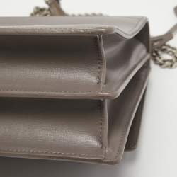 Pre Owned Saint Laurent Grey Leather Medium Sunset Shoulder Bag