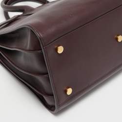 Pre Owned Saint Laurent Burgundy Leather Small Classic Sac De Jour Tote