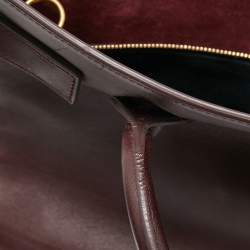 Pre Owned Saint Laurent Burgundy Leather Small Classic Sac De Jour Tote