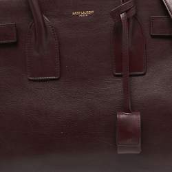Pre Owned Saint Laurent Burgundy Leather Small Classic Sac De Jour Tote