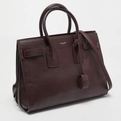 Pre Owned Saint Laurent Burgundy Leather Small Classic Sac De Jour Tote