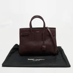 Pre Owned Saint Laurent Burgundy Leather Small Classic Sac De Jour Tote