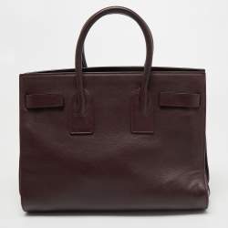 Pre Owned Saint Laurent Burgundy Leather Small Classic Sac De Jour Tote