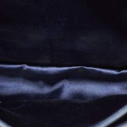 Saint Laurent Navy Blue Textured Leather Large Chyc Shoulder Bag