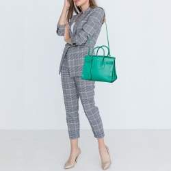 Pre Owned Saint Laurent Green Leather Small Classic Sac De Jour Tote