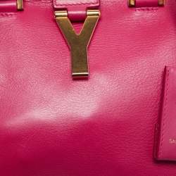 Saint Laurent Pink Grained Leather Small Cabas Chyc Tote