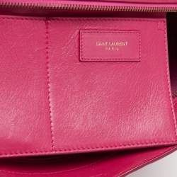 Saint Laurent Pink Grained Leather Small Cabas Chyc Tote