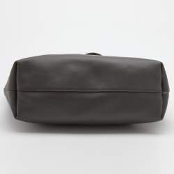 Pre Owned Saint Laurent Dark Grey Leather E/W Shopper Tote