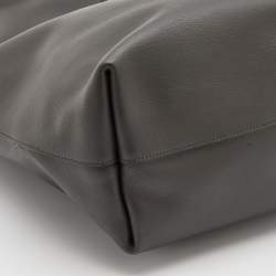 Pre Owned Saint Laurent Dark Grey Leather E/W Shopper Tote
