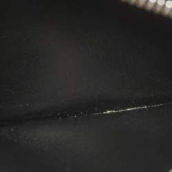 Pre Owned Saint Laurent Black Croc Embossed Leather Fragment Zip Card Holder