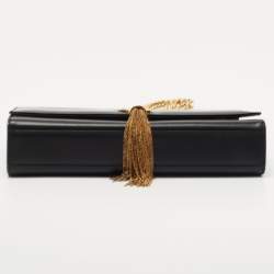 Pre Owned Saint Laurent Black Leather Kate Tassel Shoulder Bag