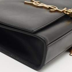 Pre Owned Saint Laurent Black Leather Kate Tassel Shoulder Bag