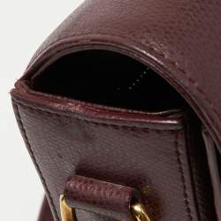 Pre Owned Saint Laurent Burgundy Leather Medium Monogram Universite Shoulder Bag