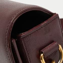 Pre Owned Saint Laurent Burgundy Leather Medium Monogram Universite Shoulder Bag