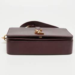 Pre Owned Saint Laurent Burgundy Leather Medium Monogram Universite Shoulder Bag
