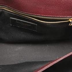 Pre Owned Saint Laurent Burgundy Leather Medium Monogram Universite Shoulder Bag