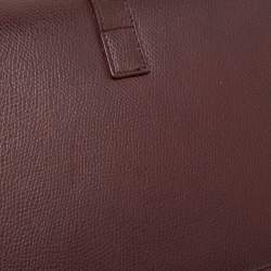 Pre Owned Saint Laurent Burgundy Leather Medium Monogram Universite Shoulder Bag