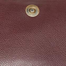 Pre Owned Saint Laurent Burgundy Leather Medium Monogram Universite Shoulder Bag