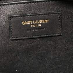 Pre Owned Saint Laurent Black Leather Ligne Y Cabas Bag