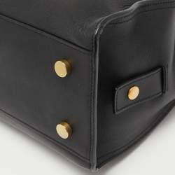 Pre Owned Saint Laurent Black Leather Ligne Y Cabas Bag