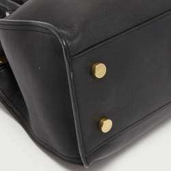 Pre Owned Saint Laurent Black Leather Ligne Y Cabas Bag