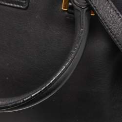 Pre Owned Saint Laurent Black Leather Ligne Y Cabas Bag