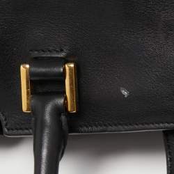 Pre Owned Saint Laurent Black Leather Ligne Y Cabas Bag